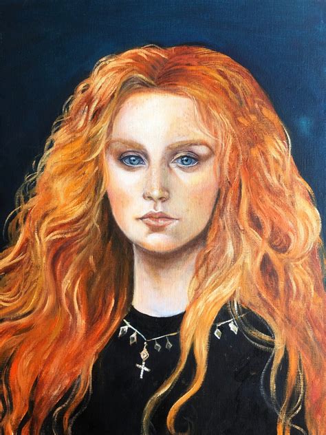 Original Oil Painting Red Haired Girl Etsy