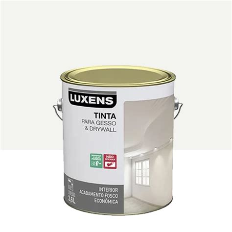 Tinta Acrílica Fosco Gesso e Drywall Econômica Branco 3 6L Luxens