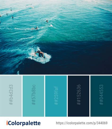 Color Palette Ideas from Wave Wind Ocean Image | iColorpalette | Ocean color palette, Turquoise ...