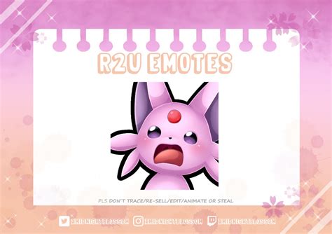 Espeon Psiana Shocked Shocked Emote For Twitch Discord Sticker Emote