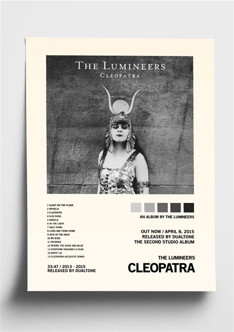 The Lumineers 'Cleopatra' Album Art Tracklist Poster – The Indie Planet