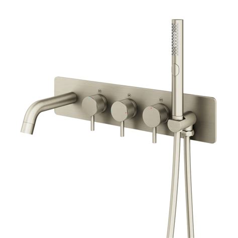 Abacus Iso Pro Brushed Nickel Wall Bath Shower Mixer Sanctuary