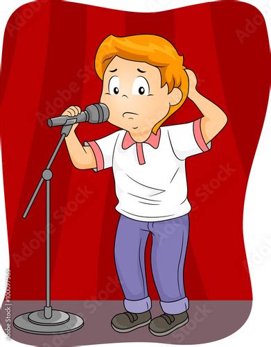 Kid Boy Fear Public Speaking Performance - Buy this stock vector and ...