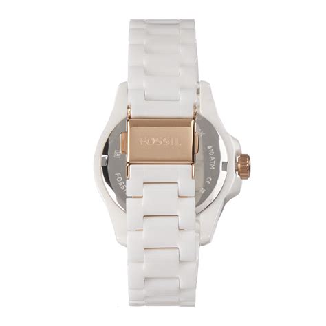 Fossil Women’s Quartz White Ceramic Chain White Dial 36mm Watch CE1107 ...