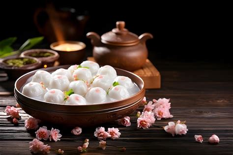 Premium AI Image | Traditional Chinese Tangyuan dessert Glutinous rice ...