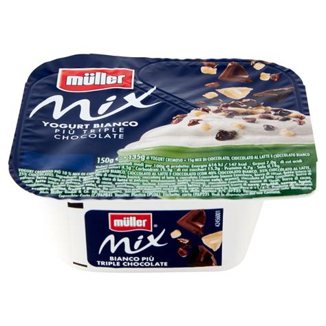 müller Mix Yogurt Bianco Più Triple Chocolate 150 g Carrefour