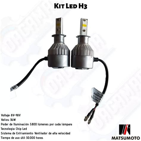 Ripley KIT AMPOLLETAS LED H3 MATSUMOTO 7 600 LM