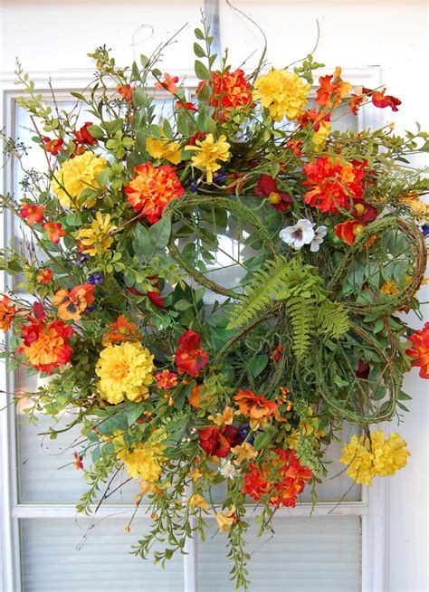 Spring Summer Wreath Wreath Spring Summer Wildflower Wreath Floral