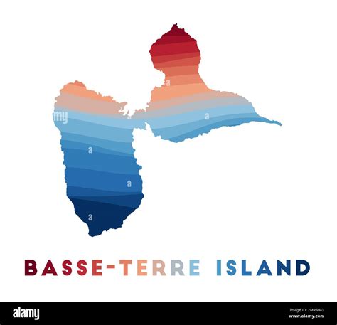 Basse Terre Island Map Map Of The Island With Beautiful Geometric