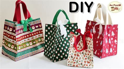 fabric gift bags idea sewing tips  reusable gift bags christmas