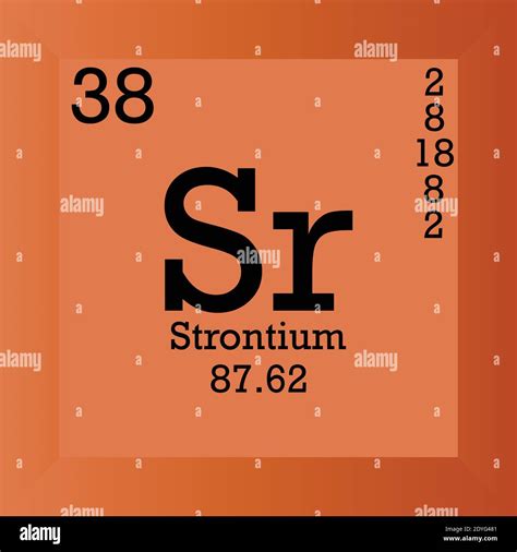 Sr Strontium Chemical Element Periodic Table Single Vector Illustration Element Icon With