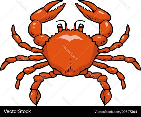 Cartoon Doodle Crab Royalty Free Vector Image Vectorstock