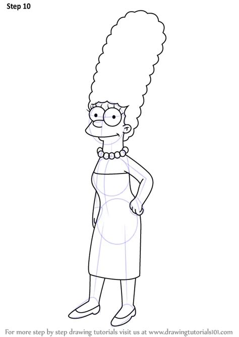 Learn How To Draw Marge Simpson From The Simpsons The Simpsons Step