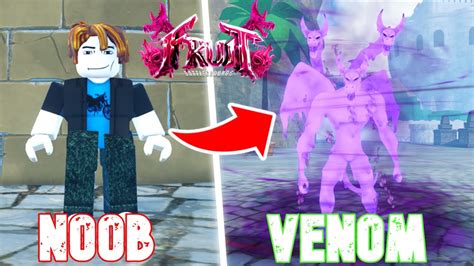 Noob To Pro Using Mythic Venom Fruit In Fruit Battlegrounds Roblox