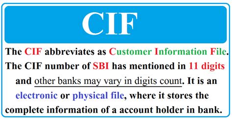 What is a CIF number?