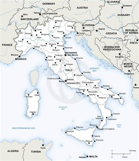 Free Vector Map Of Italy Outline One Stop Map Images And Photos Finder