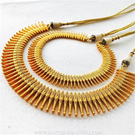 Gold Plated Spike Necklace Collections South India Jewels