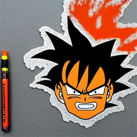 Die Cut Sticker Goku One Piece Style Splatter Paint Stable