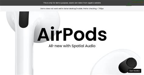 Apple S Airpod Page Animation Forked Codesandbox