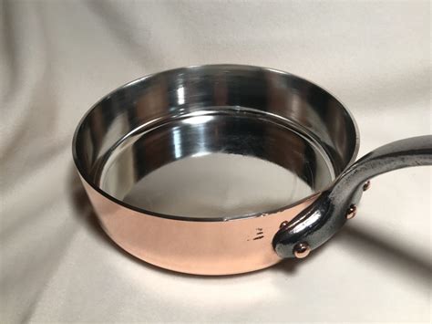 Heavy Inch French Tin Lined Copper Saute Pan Stamped William Sonoma