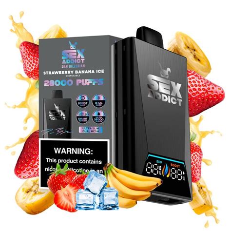 Sex Addict Black S280 Strawberry Banana Ice 28 000 Puffs Total Vape