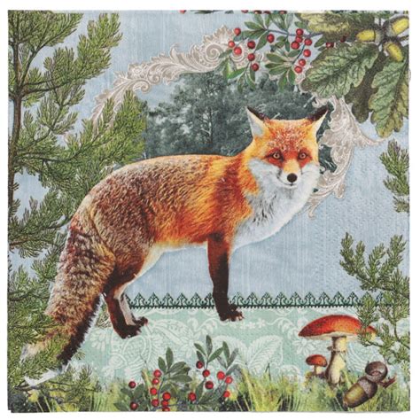 Papstar Motiv Servietten Fox Portrait X Mm