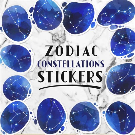 Zodiac Sign Sticker Pack Cute Vinyl Constellation Stickers Etsy