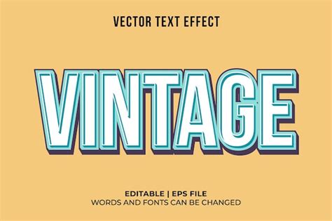 Effet De Texte Vintage D Modifiable Vecteur Gratuite