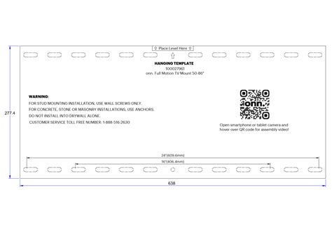 Onn TV Mount Installation Guide: Wall Mounting Instructions and Template