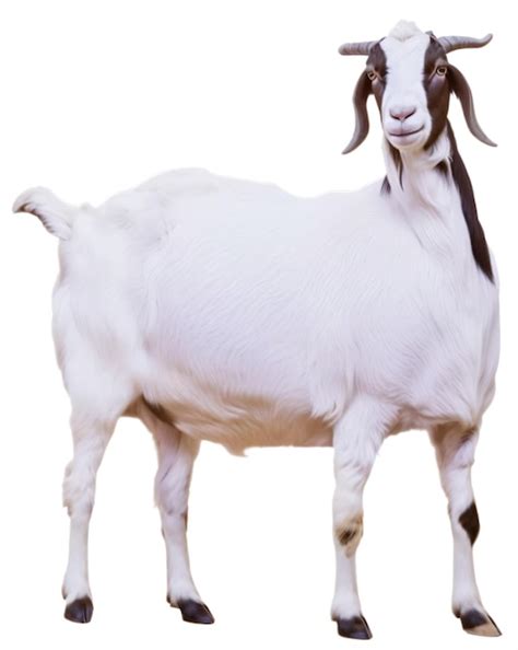 Premium Photo White Goat With Horns On Its Head Is Shown