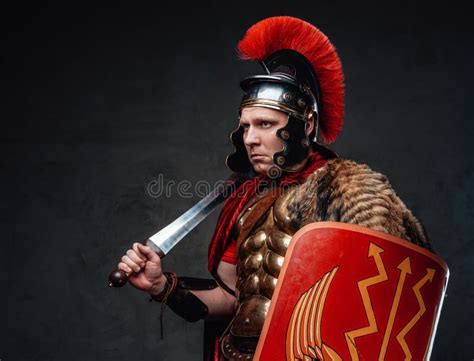 Imperial Warrior With Gladius On His Shoulder Stock Image Image Of