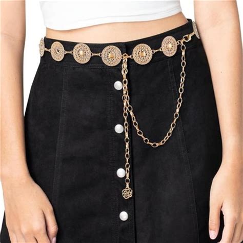 Other Amabro Women Metal Chain Belt Western Concho Chain Belt