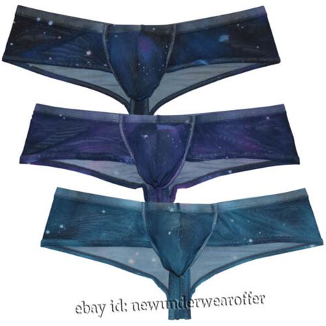 Men S Mesh Pouch Cheeky Bikini Briefs Underwear Athletics Half Cover Back Boxers Ebay