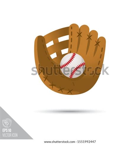 Smooth Style Baseball Glove Ball Icon Stock Vector Royalty Free