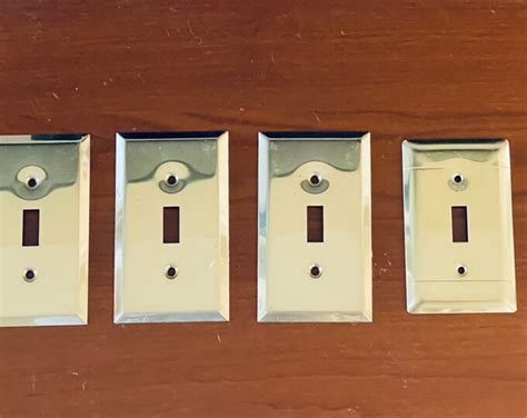 4 Vintage Solid Brass Light Switch Plate Covers Etsy