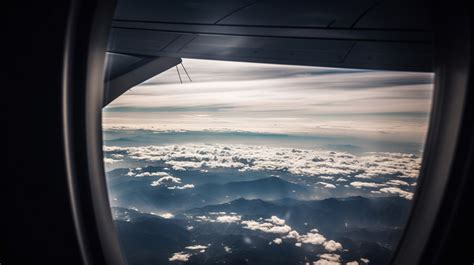 Airplane Window An View Over Mountains Backgrounds | PSD Free Download ...