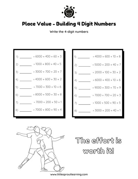 Building 4 Digit Numbers Little Sprout Art Learning Lab