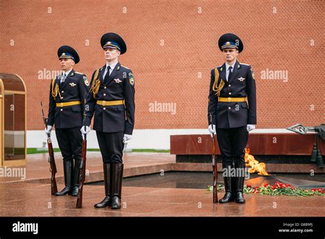 Moscow Russia May 24 2015 Post Honor Guard At The Eternal Flame In