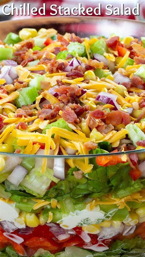 Chilled Stacked Salad Recipe Best Salad Recipes Mr Food Recipes Summertime Salads