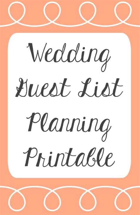 Printable wedding guest list planner - polfyy