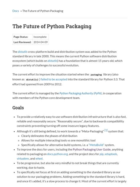 The Future Of Python Packaging Python Packaging User Guide