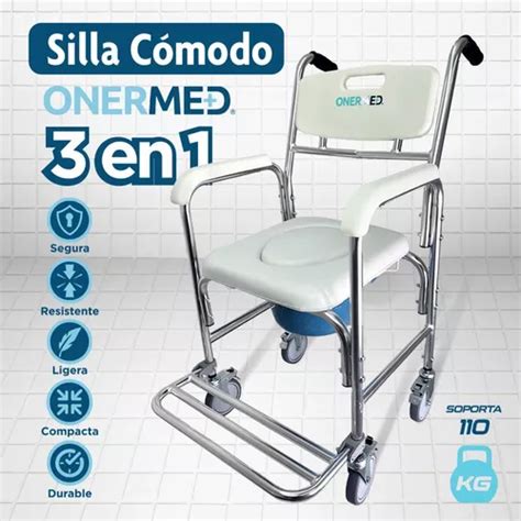 Silla Comodo Ruedas En Para Ba O Aumento Ducha Acojinado Env O Gratis