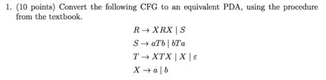 Solved Points Convert The Following Cfg To An Chegg