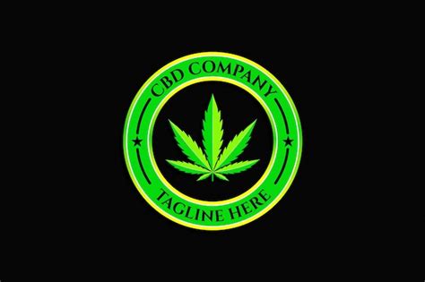 Premium Vector Cannabis Weed Cbd Round Logo Design