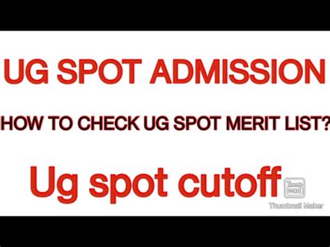 HOW TO CHECK UG SPOT MERIT LIST UG SPOT ADMISSION RAVENSHAW