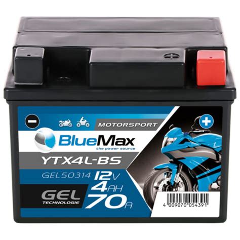 Bluemax Ctx L Bs Motorradbatterie Gel V Ah Ytx L Bs Roller Batterie