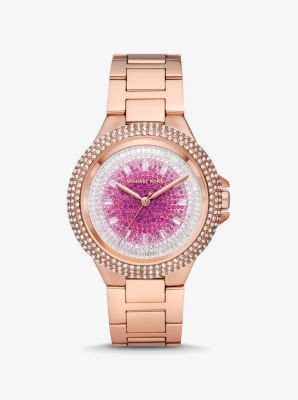 Montre Camille Surdimensionn E Ton Or Rose Effet D Grad Et Pierres