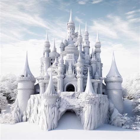 A snow castle with snow on it ai generated | Premium AI-generated image