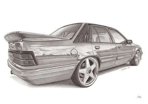 Holden VL Commodore SS Group A A3 Print off Original Pencil Drawing ...