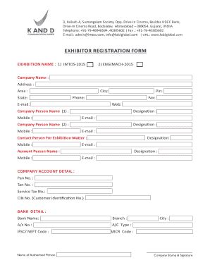 Fillable Online Exhibitor Registration Form Kdclglobalcom Fax Email